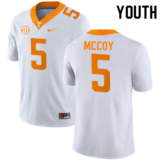 Youth #5 Bru McCoy Tennessee Volunteers College Football Jerseys Stitched-White